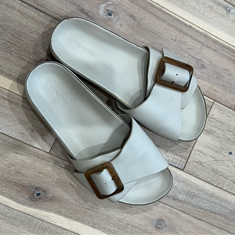 Vince off white slide sandals women’s size 8